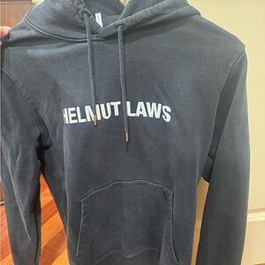 Helmut Lang Black Hoodie with White Logo